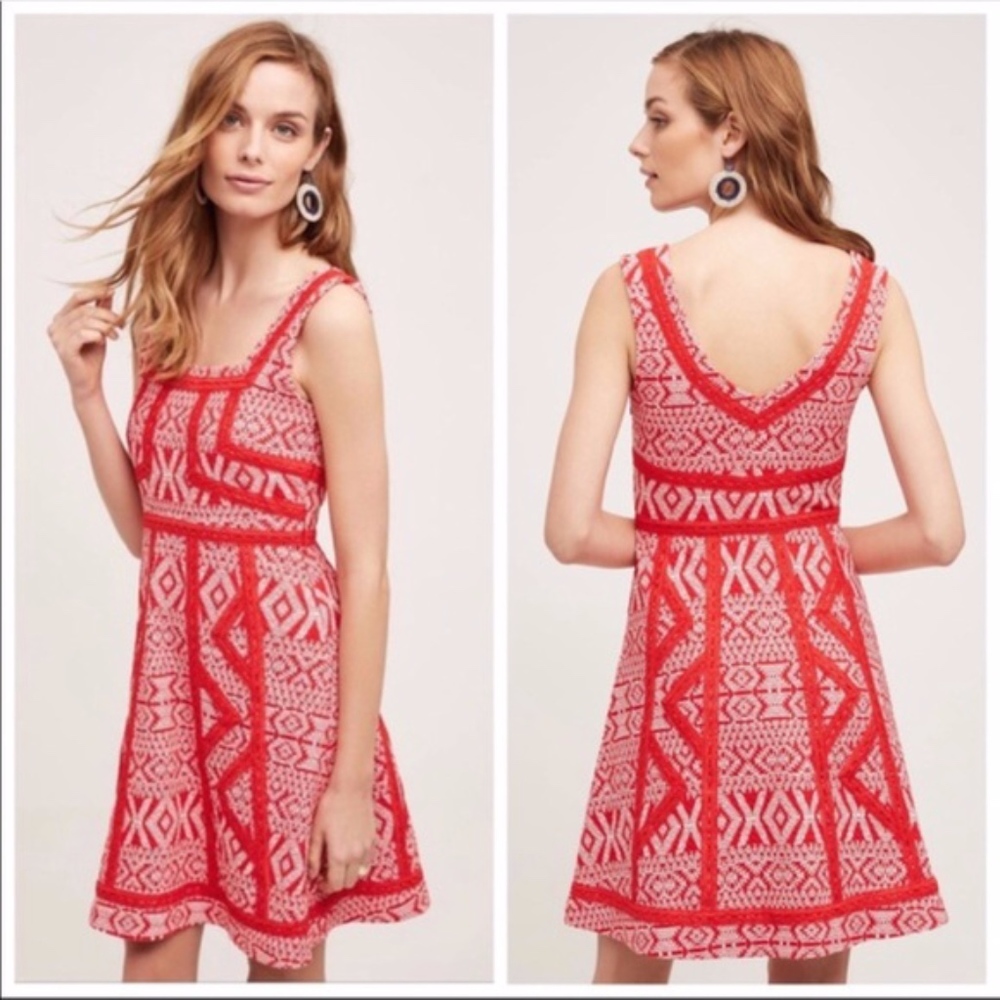 Anthropologie Maeve Red Emma Dress
